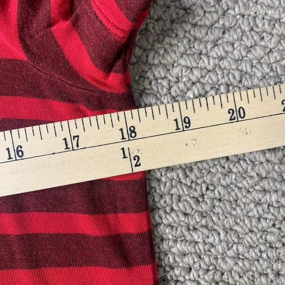 Cabi Womens Tee Shirt Size Small Red Striped Short Sleeves Sweet Talk 3631 - Picture 8 of 12
